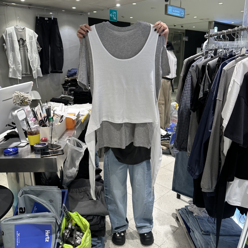 HERTZ-P韓國直郵實拍女裝新款時尚26夏季職業人氣T恤撞色HERTZ-PT恤圖色3