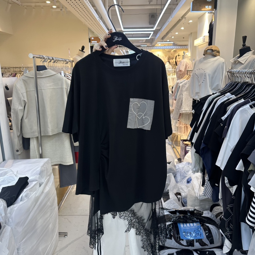 空韓國代購女裝新品休閑推薦26春夏熱賣時尚26夏季T恤口袋BAKHAT恤圖色2