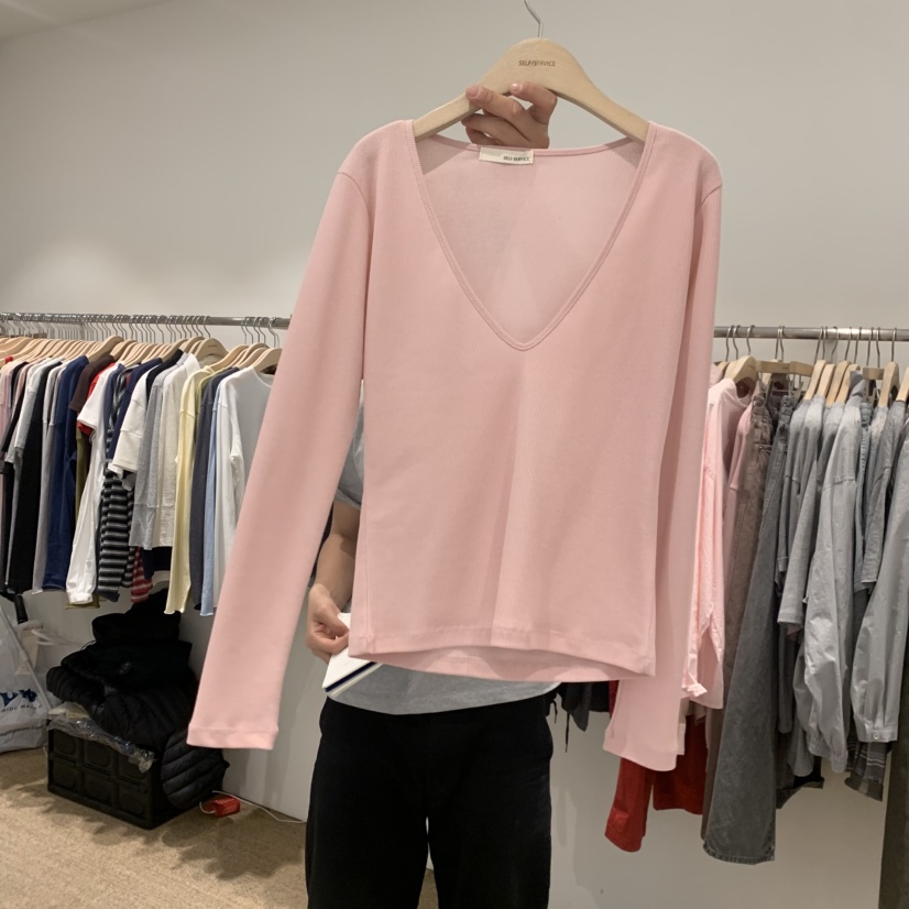 SELF SERVICE韓國直郵實拍女裝新款26夏季長袖T恤不含內搭SELF SERVICE長袖T恤圖色1
