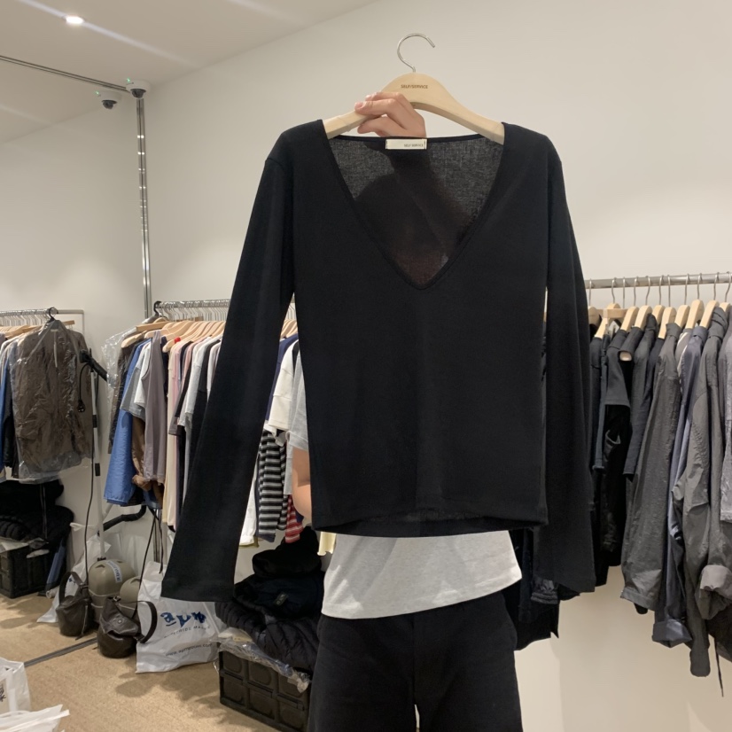 SELF SERVICE韓國直郵實拍女裝新款26夏季長袖T恤不含內搭SELF SERVICE長袖T恤圖色4