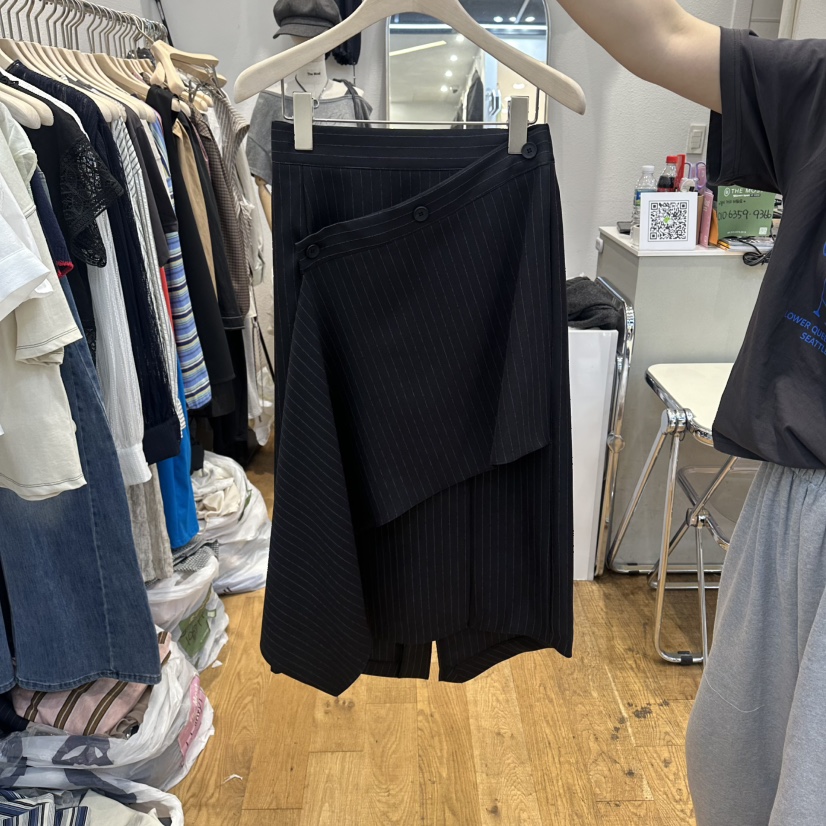 THE MOST-Q東大門實拍韓國女裝新品人氣推薦長裙不對稱THE MOST長裙圖色2