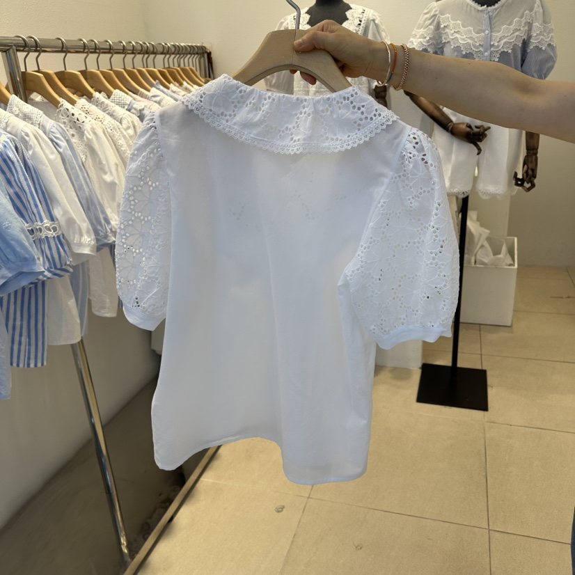 2nd B-S東大門實拍韓國女士新品時尚職業襯衫蕾絲衫刺繡2nd B-S襯衫/蕾絲衫