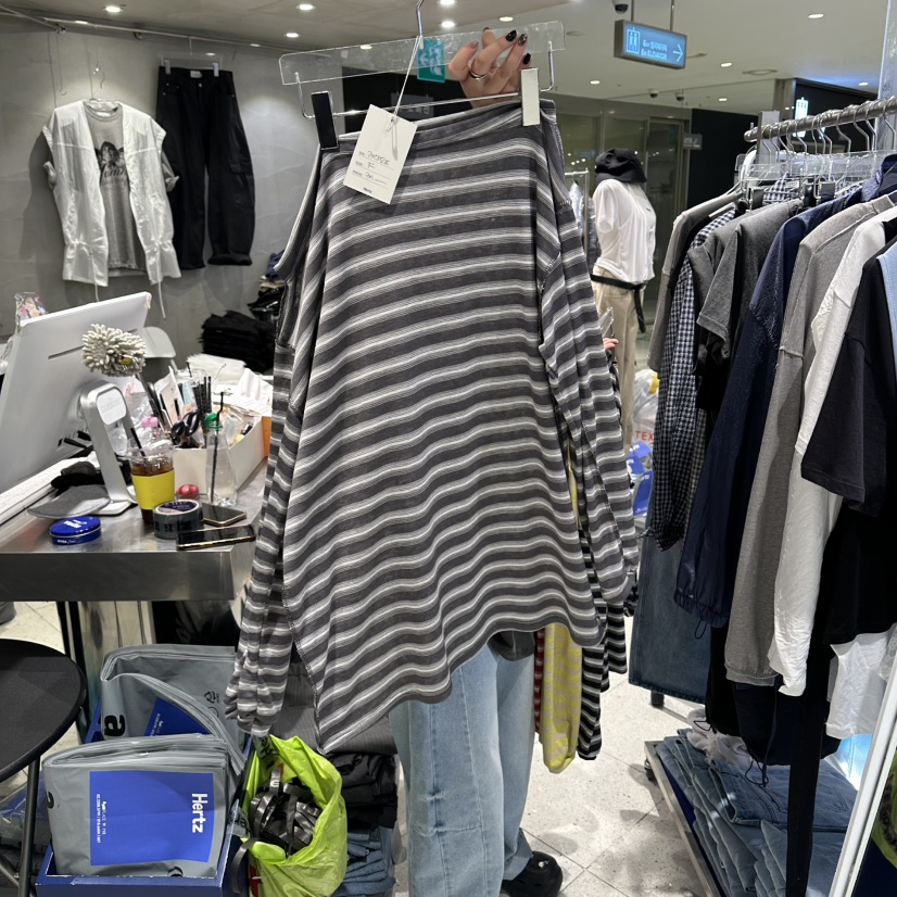 HERTZ-P韓國直郵女士新品熱賣時尚休閑人氣職業26春夏長袖T恤HERTZ-P長袖T恤