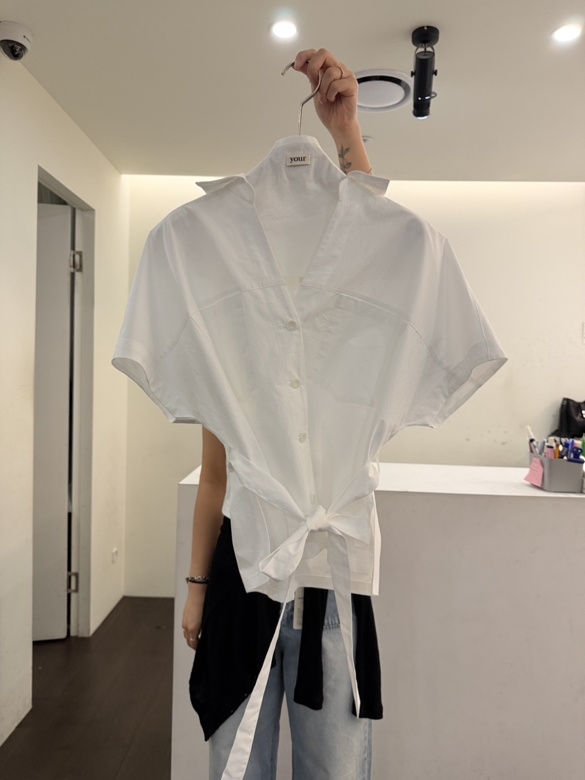 YOUR-P東大門實拍韓國女裝新品休閑時尚襯衫蕾絲衫含腰帶YOUR-P襯衫/蕾絲衫圖色1