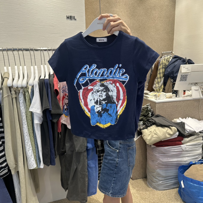 HEIL韓國東大門直郵女士新款人氣職業推薦26夏季休閑26春夏T恤HEILT恤圖色2