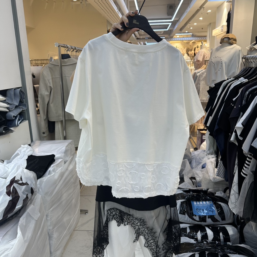 空韓國直郵實拍女士新品職業26夏季休閑人氣26春夏T恤口袋BAKHAT恤