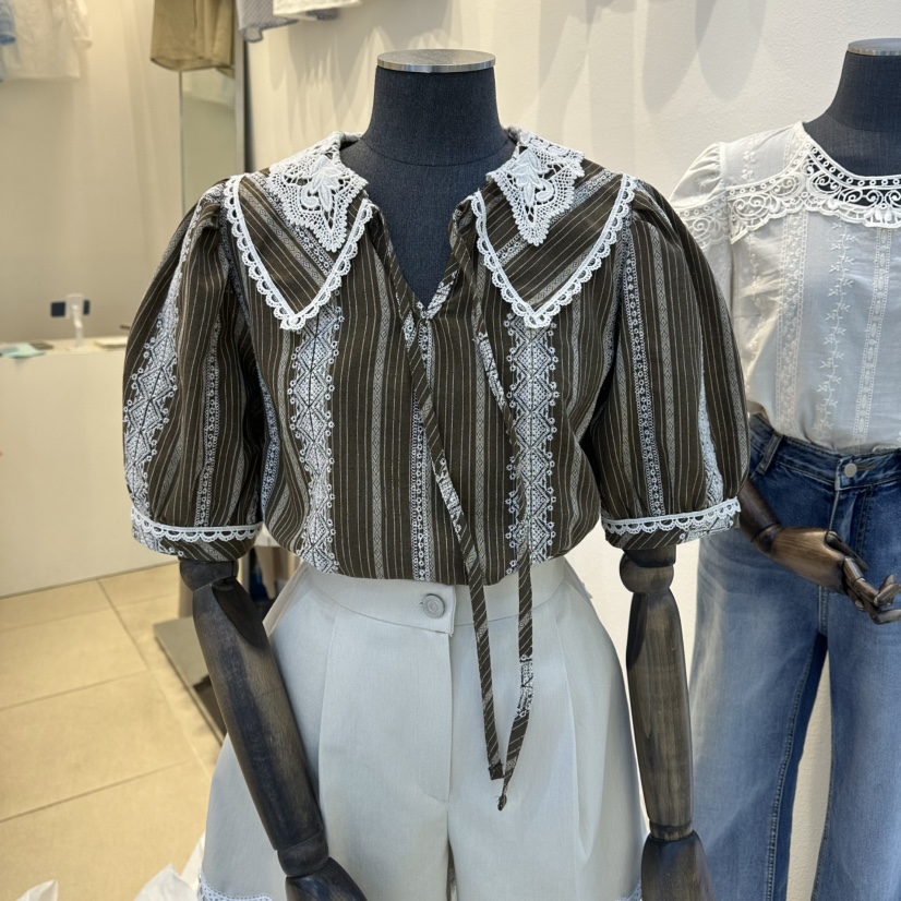 2nd B-S韓國直郵女裝新款人氣26夏季推薦襯衫蕾絲衫刺繡2nd B-S襯衫/蕾絲衫圖色1