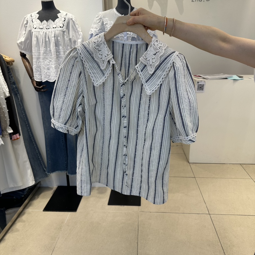 2nd B-S韓國直郵女裝新款人氣26夏季推薦襯衫蕾絲衫刺繡2nd B-S襯衫/蕾絲衫圖色2