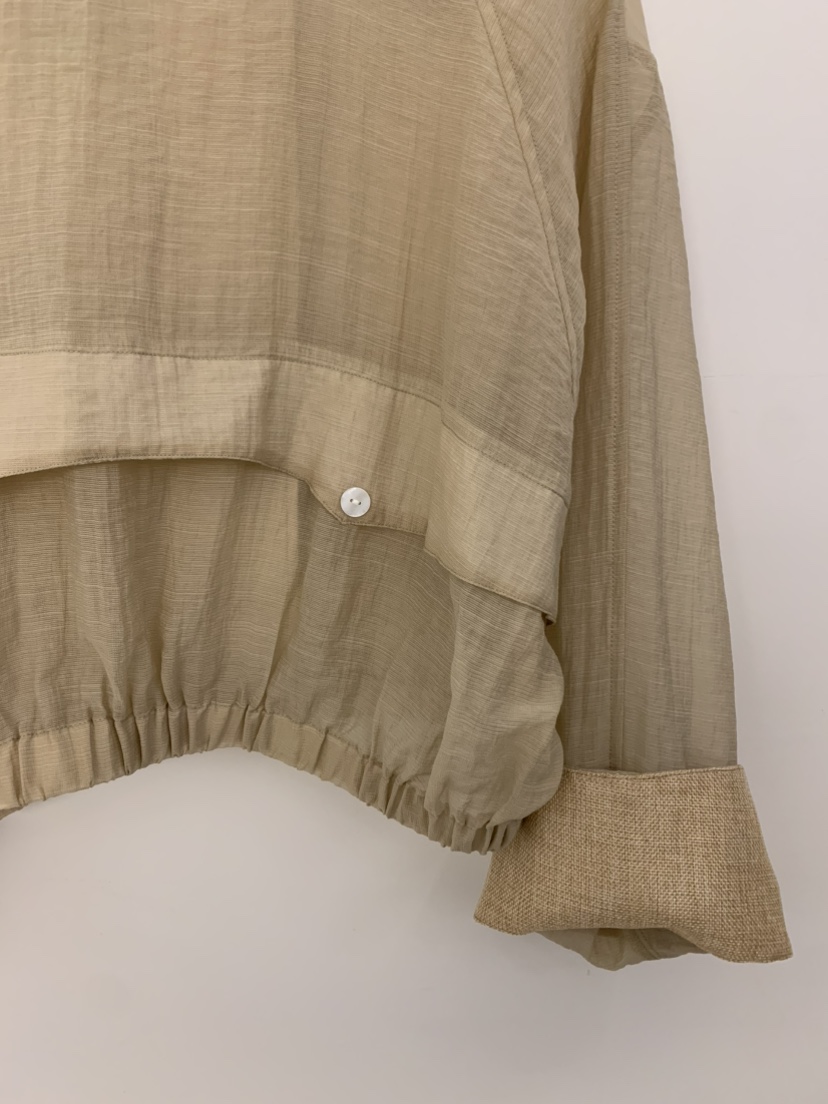 UNDER KEY東大門實拍韓國女裝新款時尚26春夏夾克撞色亞麻UNDER KEY夾克