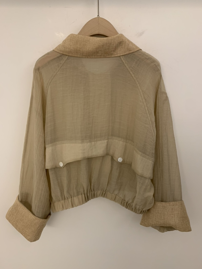 UNDER KEY東大門實拍韓國女裝新款時尚26春夏夾克撞色亞麻UNDER KEY夾克