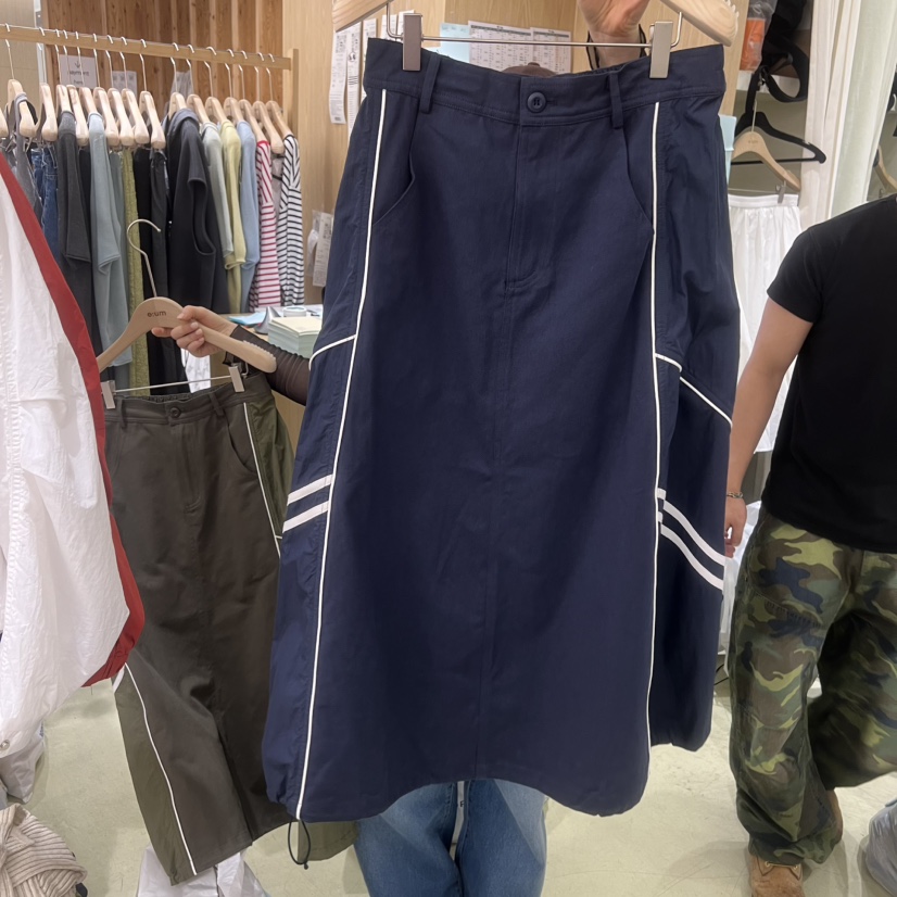 EUM韓國代購女裝新品休閑26夏季職業時尚半身裙中短裙撞色EUM半身裙/中短裙圖色1