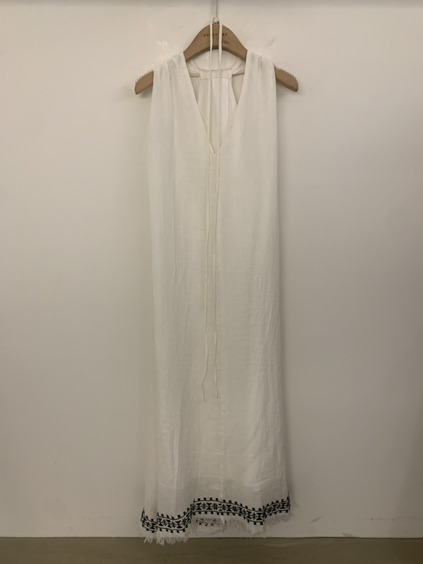 UNDER KEY韓國東大門代購女裝新品職業連衣裙亞麻布含繩UNDER KEY連衣裙圖色1