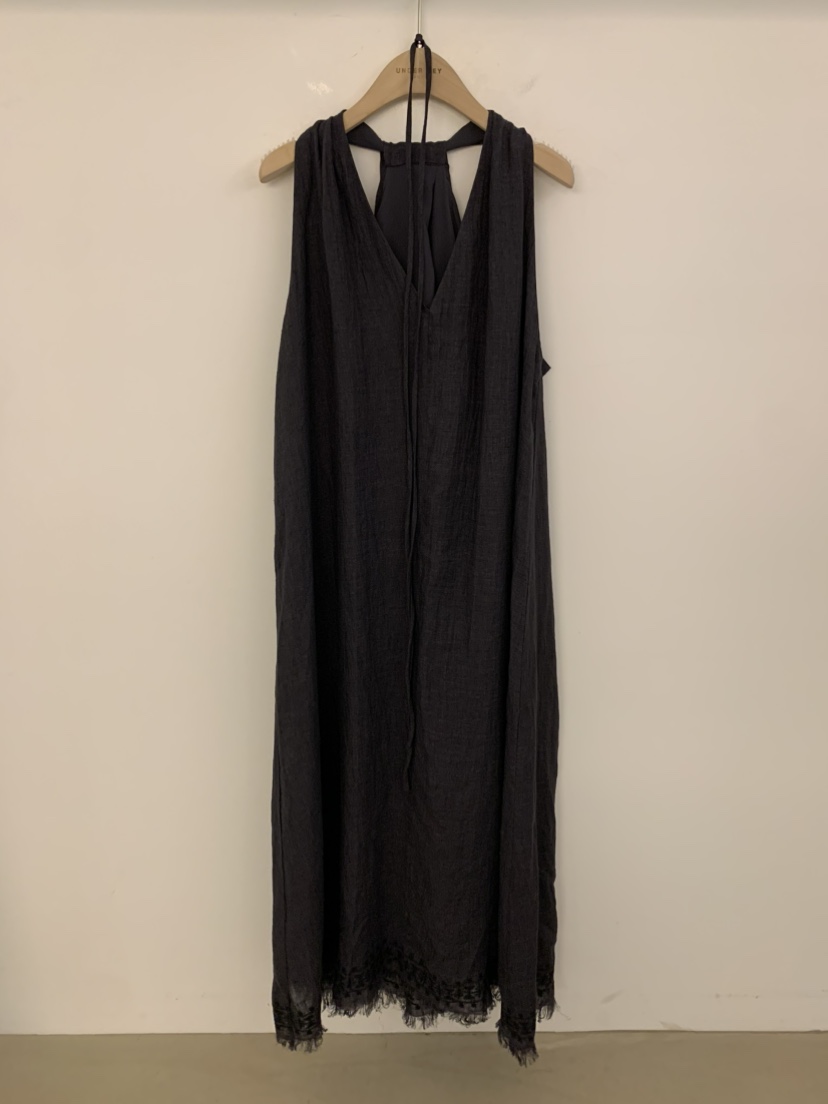 UNDER KEY韓國東大門代購女裝新品職業連衣裙亞麻布含繩UNDER KEY連衣裙圖色2