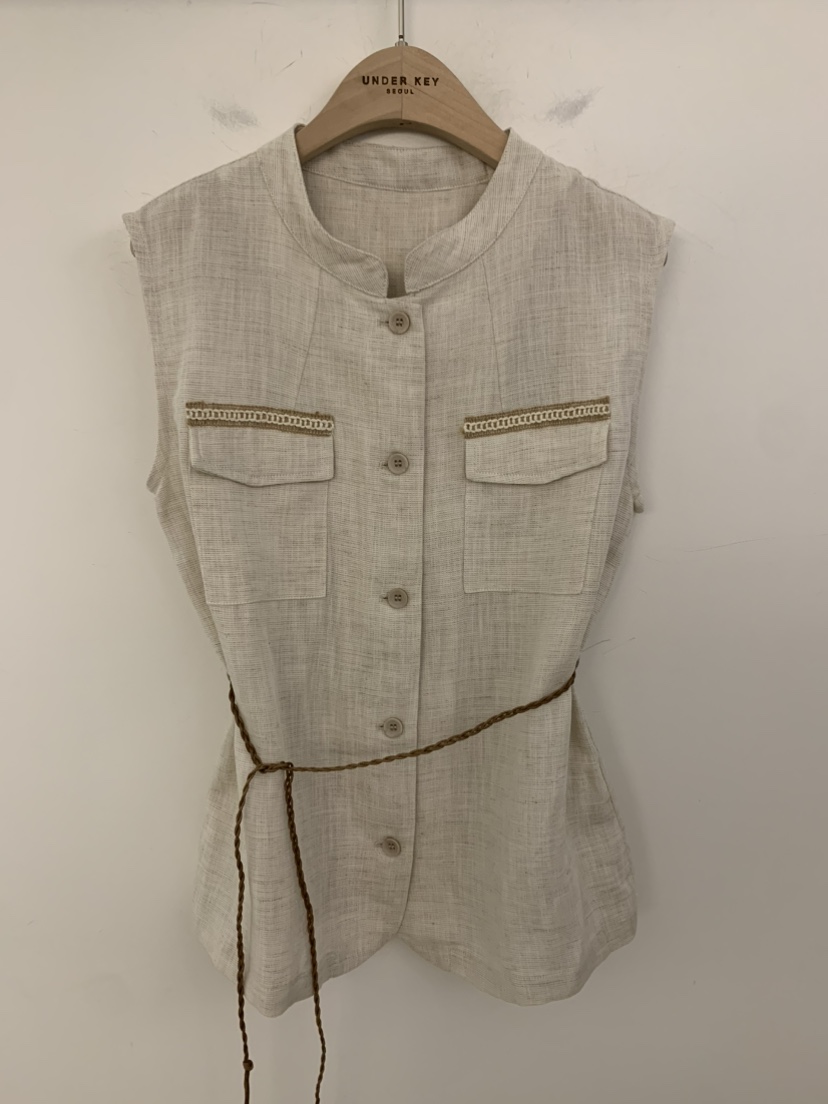 UNDER KEY韓國直郵實拍女裝新款時尚26夏季休閑馬甲含腰繩UNDER KEY馬甲圖色1