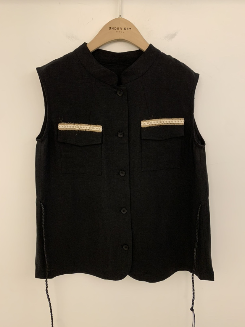 UNDER KEY韓國直郵實拍女裝新款時尚26夏季休閑馬甲含腰繩UNDER KEY馬甲圖色2