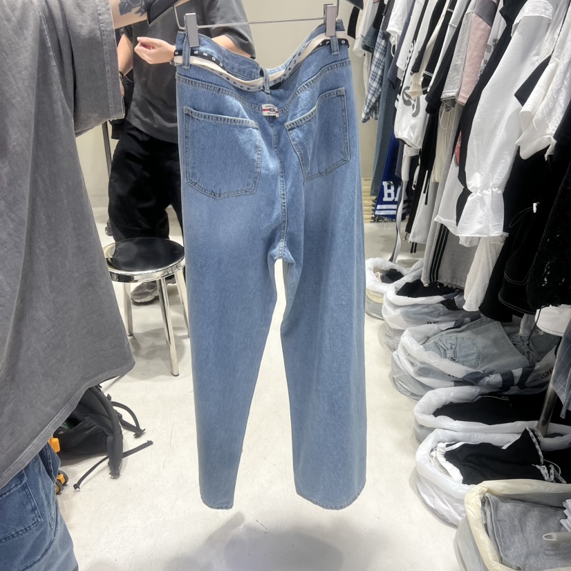 PALETTE-Q韓國東大門直郵女士新款職業時尚牛仔褲包含腰帶PALETTE-Q牛仔褲