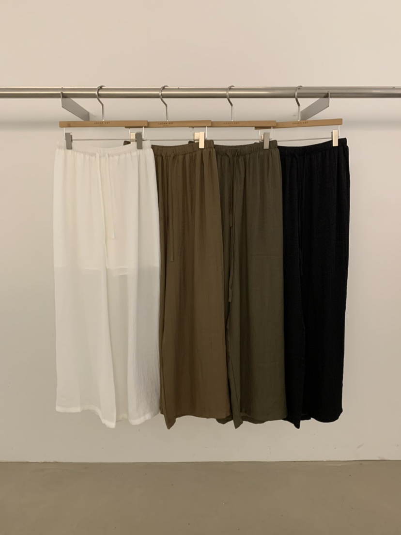 UNDER KEY韓國代購女裝新款休閑職業26春夏休閑褲天絲絲帶UNDER KEY休閑褲