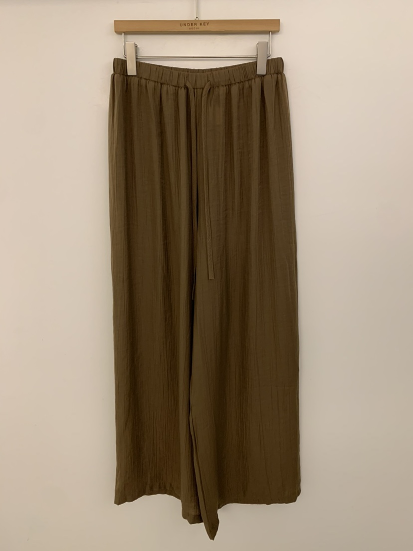 UNDER KEY韓國代購女裝新款休閑職業26春夏休閑褲天絲絲帶UNDER KEY休閑褲圖色2棕色
