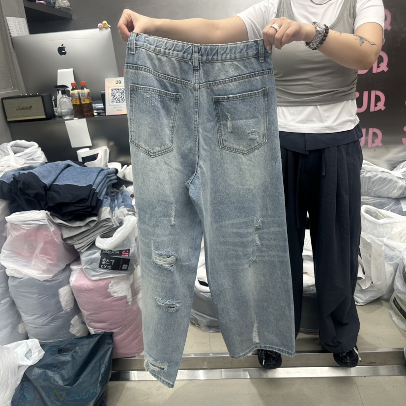 JUDYQUE韓國直郵女裝新品休閑時尚26夏季26春夏牛仔褲復古JUDYQUE牛仔褲