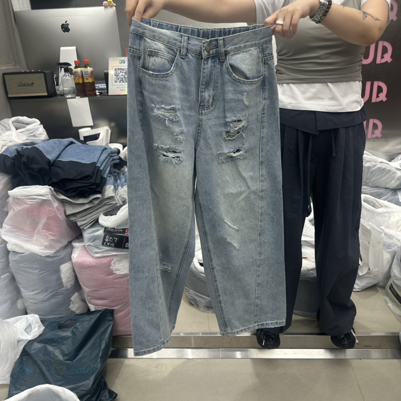 JUDYQUE韓國直郵女裝新品休閑時尚26夏季26春夏牛仔褲復古JUDYQUE牛仔褲圖色1