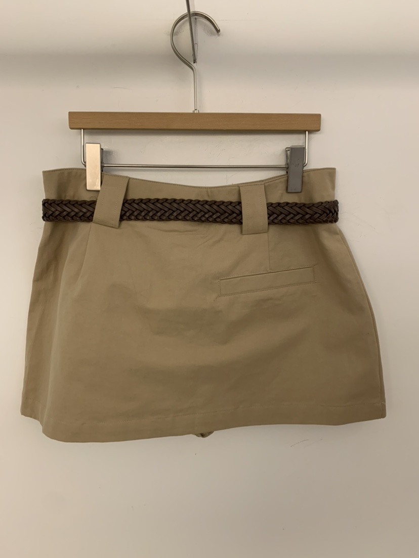UNDER KEY韓國東大門代購女士新品職業短裙含腰帶棉質褶皺UNDER KEY短裙