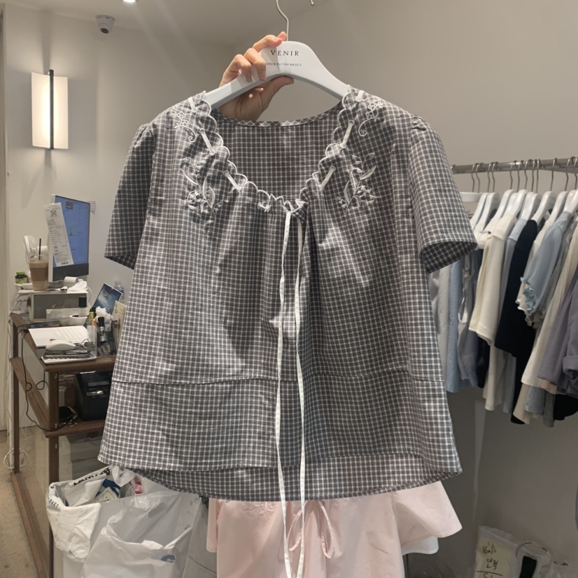 VENIR-a東大門直郵女裝新款26春夏休閑人氣職業襯衫蕾絲衫VENIR-a襯衫/蕾絲衫圖色1