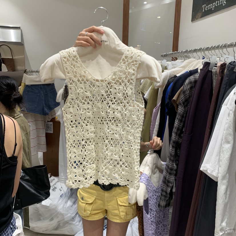 TEMPTING東大門實拍女裝新款時尚吊帶背心鉤針編織吊帶裙TEMPTING吊帶/背心圖色1