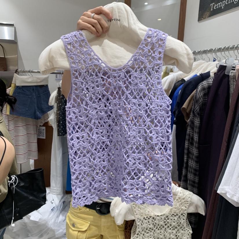 TEMPTING東大門實拍女裝新款時尚吊帶背心鉤針編織吊帶裙TEMPTING吊帶/背心圖色2