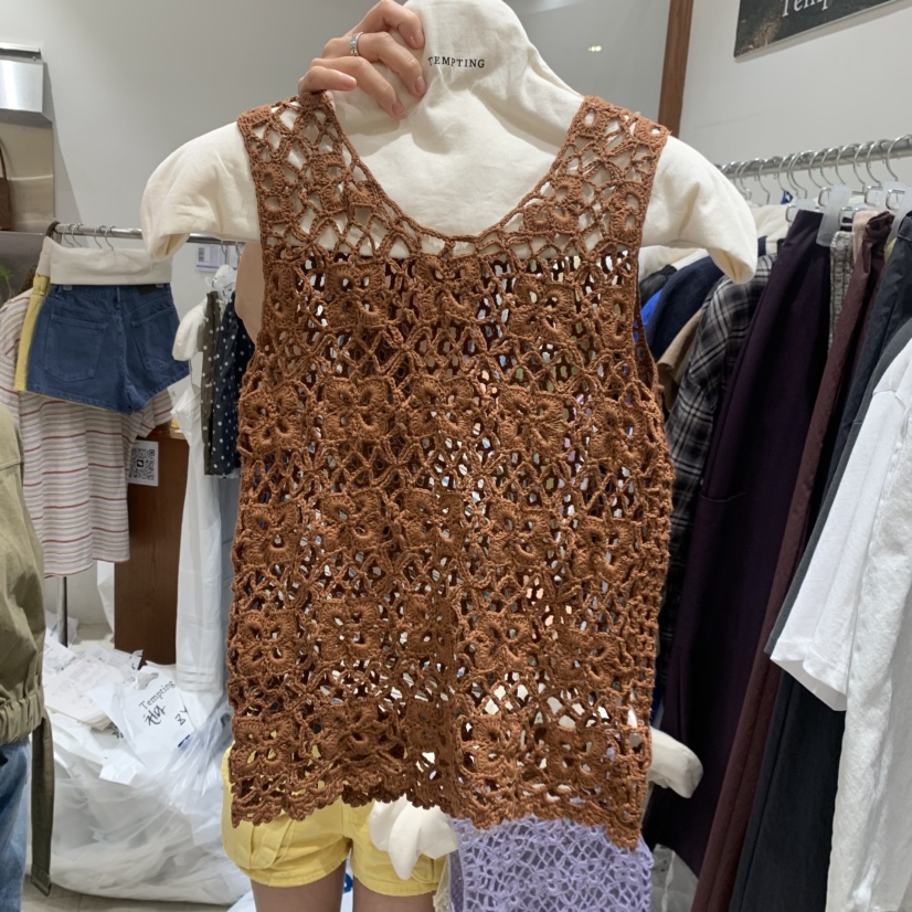 TEMPTING東大門實拍女裝新款時尚吊帶背心鉤針編織吊帶裙TEMPTING吊帶/背心圖色3