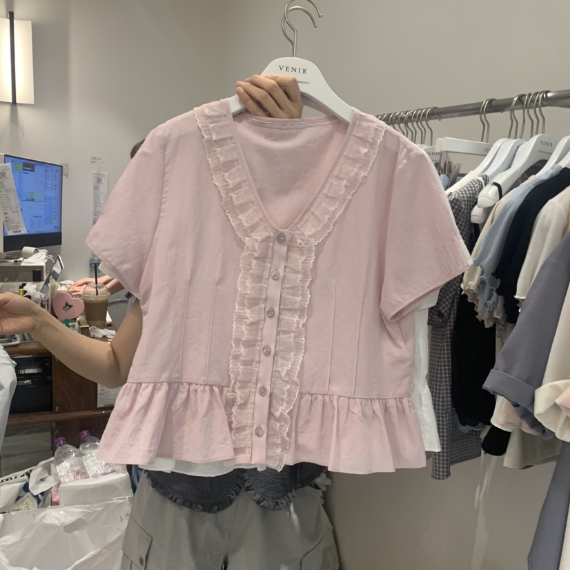 VENIR-a韓國代購女裝新款時尚職業熱賣真品26春夏襯衫蕾絲衫VENIR-a襯衫/蕾絲衫圖色2