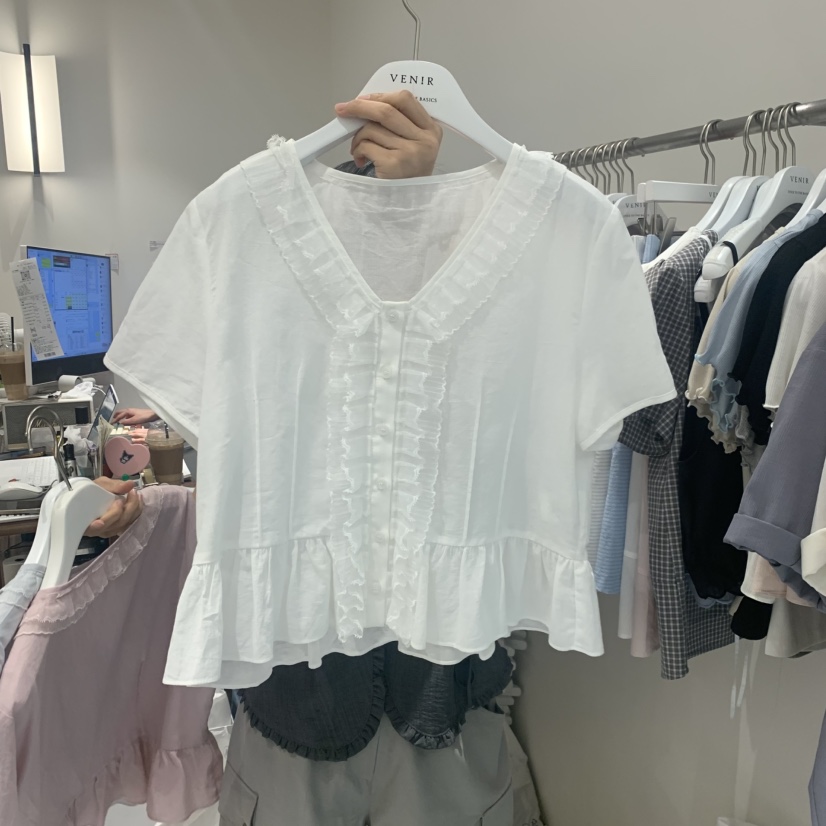 VENIR-a韓國代購女裝新款時尚職業熱賣真品26春夏襯衫蕾絲衫VENIR-a襯衫/蕾絲衫圖色3