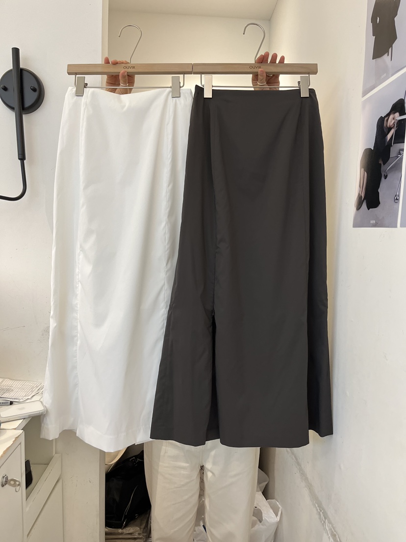 OUVIR韓國直郵女士新款職業26春夏休閑時尚推薦長裙尼龍拉鏈O.V.R/OUVIR長裙