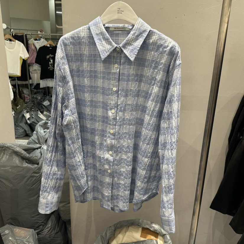 THE SECOND GROW/QUEENSRABBIT韓國代購女裝新品人氣襯衫蕾絲衫格紋THE SECOND GROW/QUEENSRABBIT襯衫/蕾絲衫圖色1