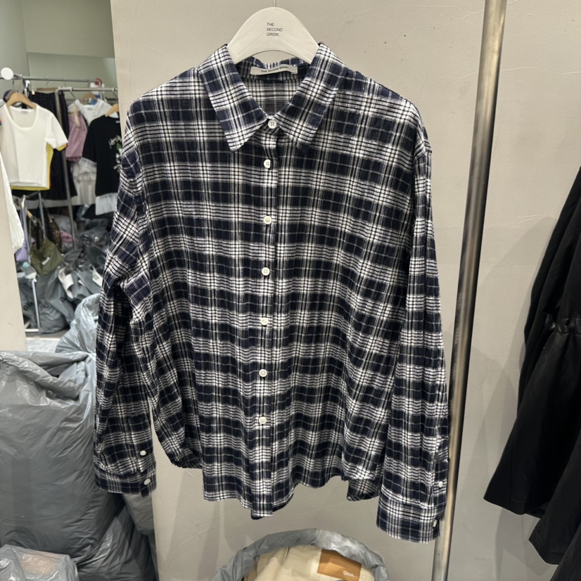 THE SECOND GROW/QUEENSRABBIT韓國代購女裝新品人氣襯衫蕾絲衫格紋THE SECOND GROW/QUEENSRABBIT襯衫/蕾絲衫圖色2