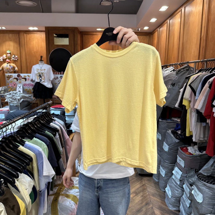 GARMENT-P東大門實拍女士新款人氣時尚熱賣真品T恤亞麻布GARMENTT恤圖色2