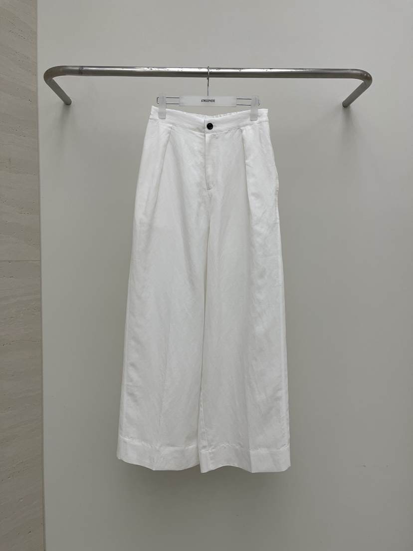 ATMOSPHERE韓國代購女裝新品真品熱賣26春夏休閑褲亞麻布ATMOSPHERE/BLING休閑褲圖色1