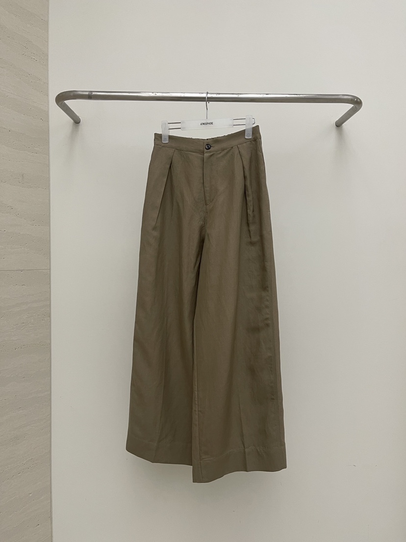 ATMOSPHERE韓國代購女裝新品真品熱賣26春夏休閑褲亞麻布ATMOSPHERE/BLING休閑褲圖色2