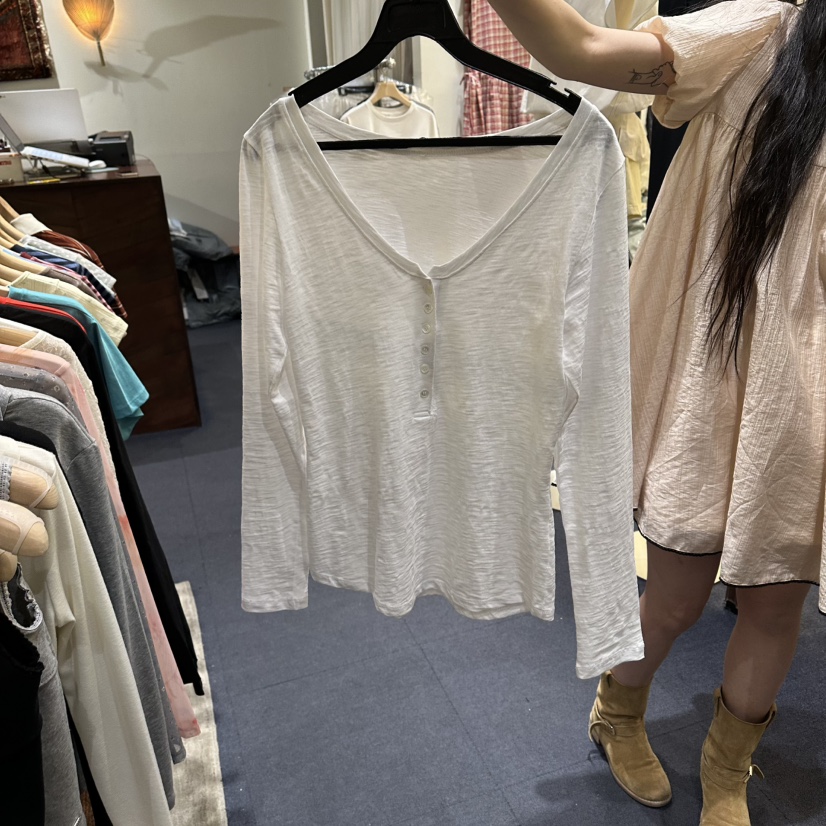 FURE東大門代購女裝新品26春夏時尚真品人氣休閑職業長袖T恤FURE長袖T恤圖色1