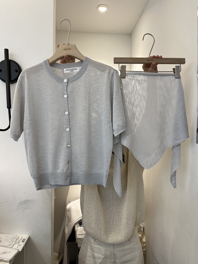 OUVIR東大門實拍女裝新款時尚26春夏推薦職業套裝亞麻開衫O.V.R/OUVIR套裝圖色1