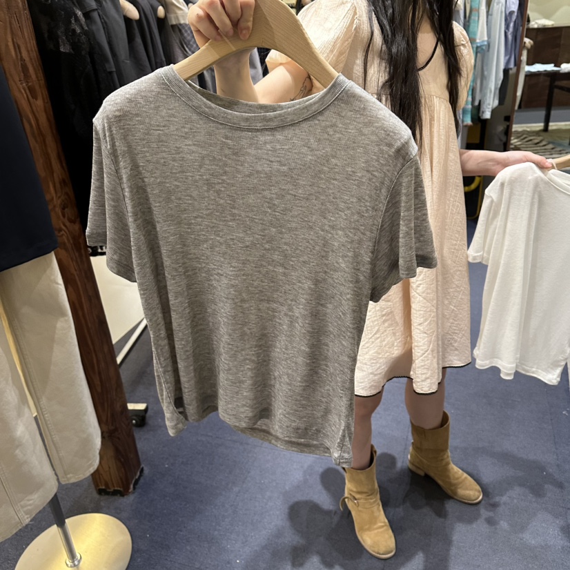 FURE東大門實拍女士新品時尚熱賣人氣推薦26春夏休閑T恤羊絨FURET恤圖色3