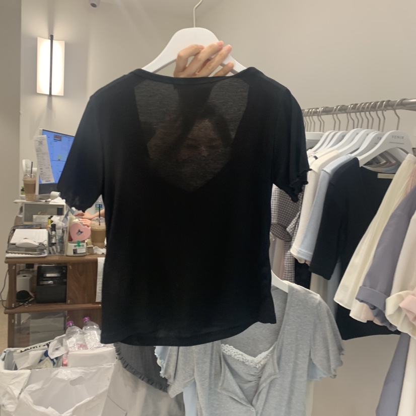 VENIR-a東大門代購女士新款時尚職業人氣26春夏T恤假兩件VENIR-aT恤