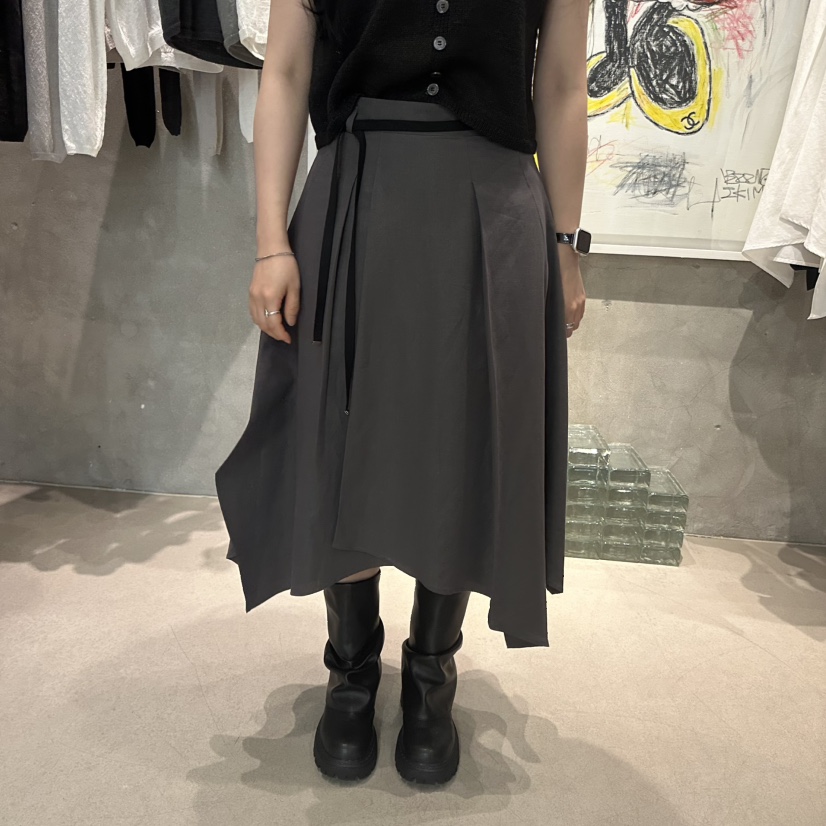 LAMAGIEPIE/LAMAGIE GREY東大門代購女士新款26春夏半身裙中短裙含腰繩LAMAGIEPIE/LAMAGIE GREY半身裙/中短裙圖色3墨色