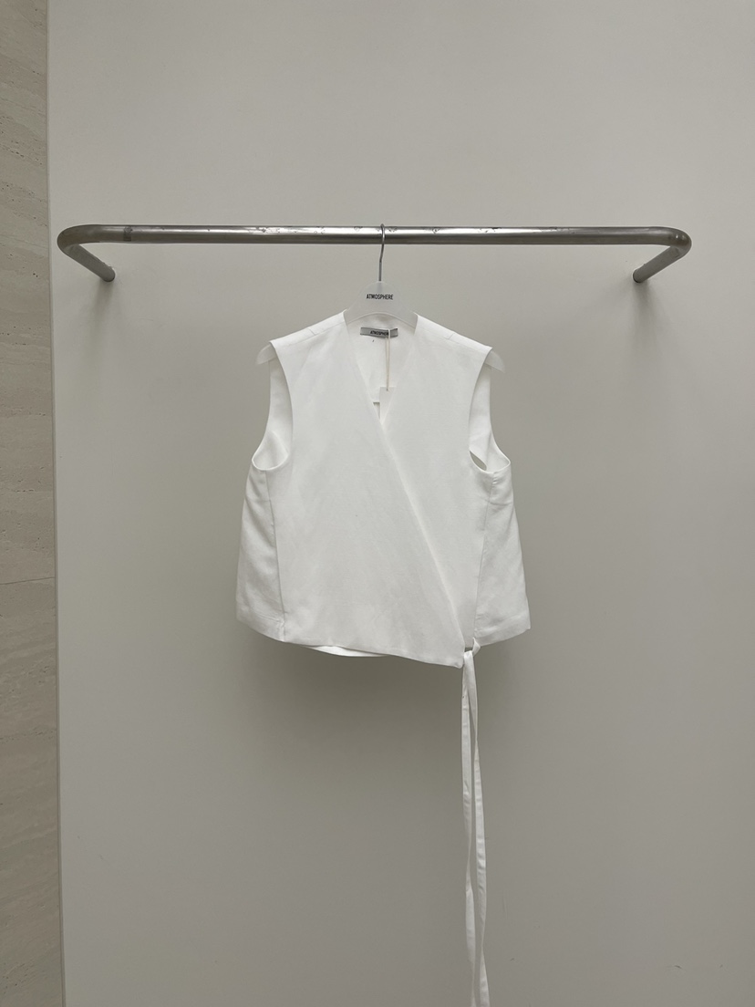 ATMOSPHERE韓國代購女裝新品熱賣真品26春夏人氣馬甲亞麻布ATMOSPHERE/BLING馬甲圖色1