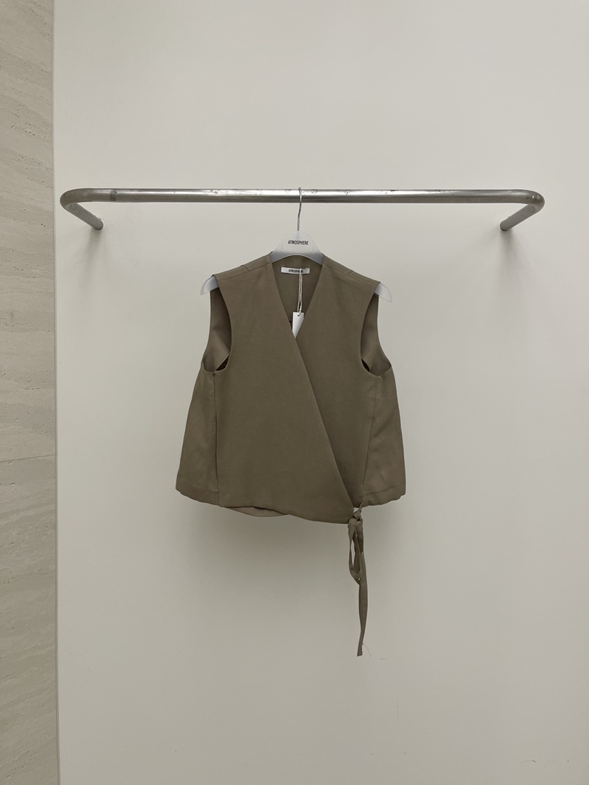 ATMOSPHERE韓國代購女裝新品熱賣真品26春夏人氣馬甲亞麻布ATMOSPHERE/BLING馬甲圖色2