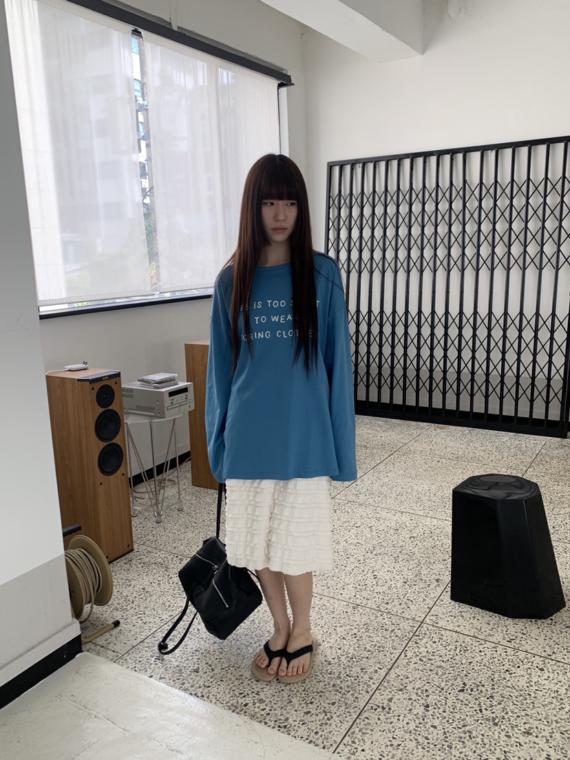 LOGARDEN韓國直郵女士新款推薦休閑人氣26春夏長袖T恤刺繡LO GARDEN長袖T恤