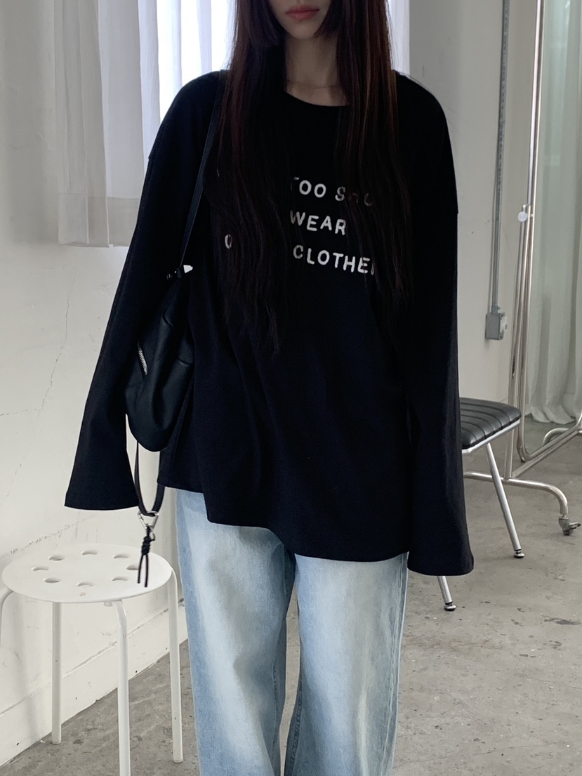 LOGARDEN韓國直郵女士新款推薦休閑人氣26春夏長袖T恤刺繡LO GARDEN長袖T恤