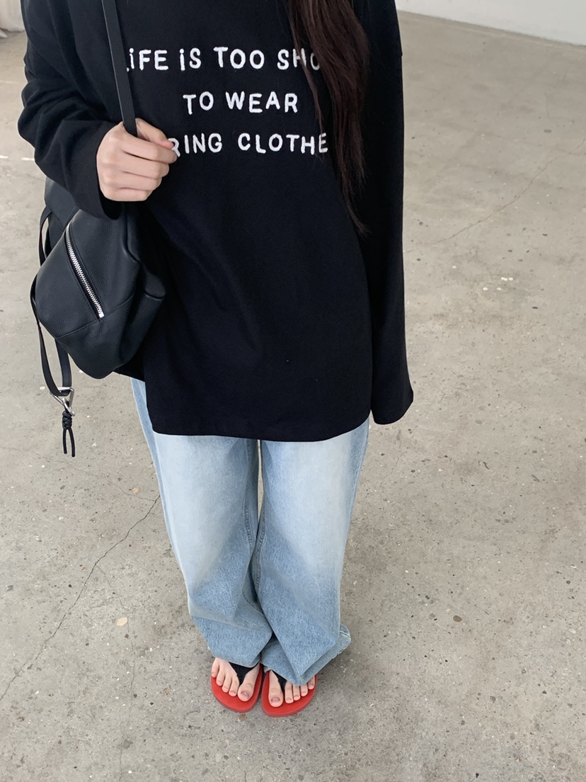 LOGARDEN韓國直郵女士新款推薦休閑人氣26春夏長袖T恤刺繡LO GARDEN長袖T恤