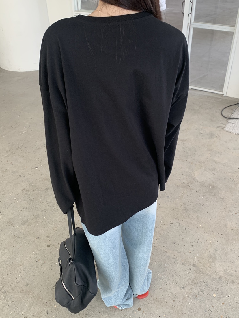 LOGARDEN韓國直郵女士新款推薦休閑人氣26春夏長袖T恤刺繡LO GARDEN長袖T恤