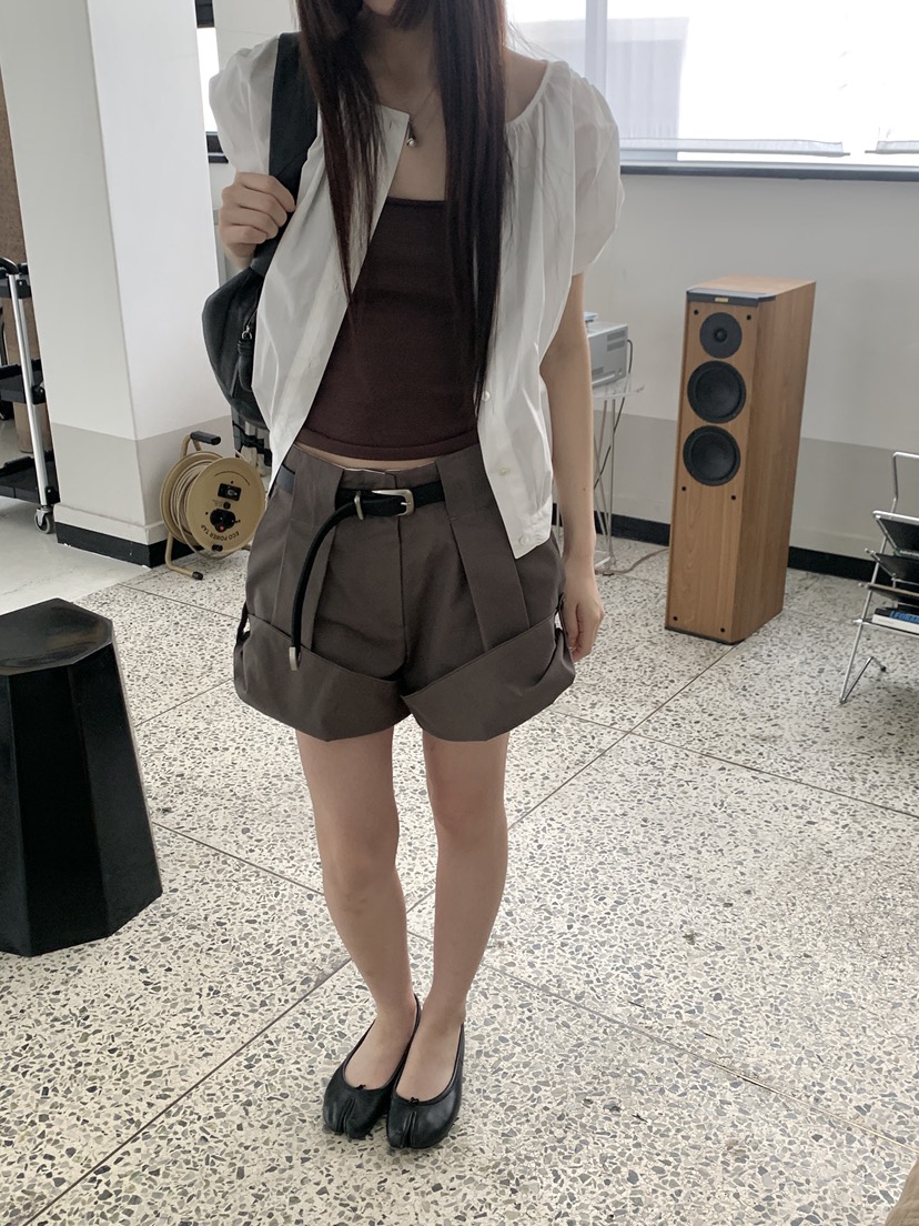 LOGARDEN東大門實拍女士新款時尚職業真品休閑短褲不含腰帶LO GARDEN短褲