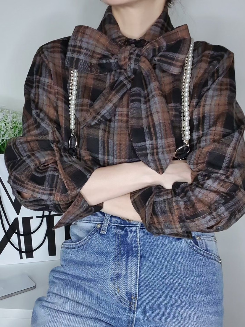 GENTLE B/LOVENTINA東大門直郵女士新品26春夏襯衫蕾絲衫法蘭絨柔軟GENTLE B/LOVENTINA襯衫/蕾絲衫圖色1